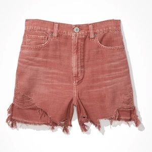 American Eagle Highest Rise Mom Shorts Cut Off Distressed Size 16